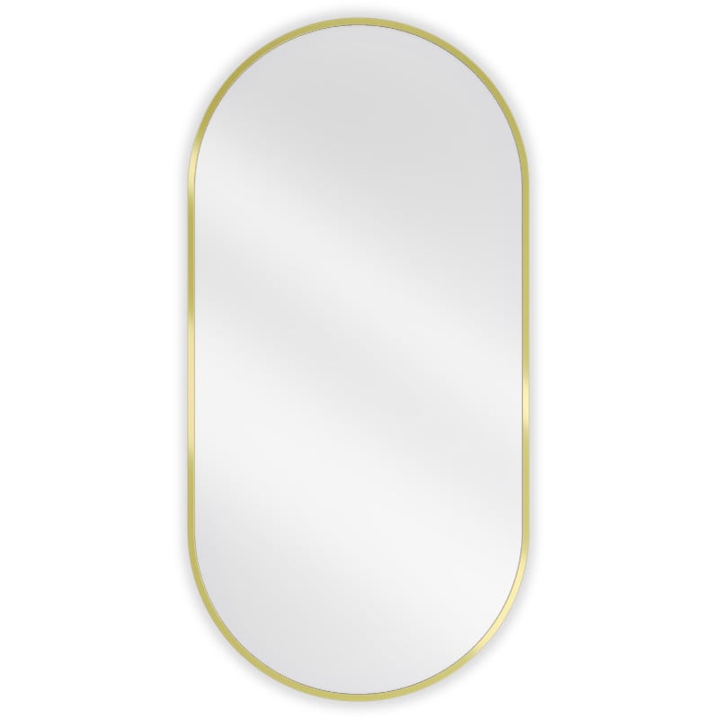 Mexen Loft Ovaler Badezimmer-Spiegel 100 x 50 cm, Goldrahmen - 9851-100-050-000-50
