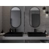 Mexen Loft ovale badkamer spiegel 100 x 50 cm, zwarte lijst - 9851-100-050-000-70