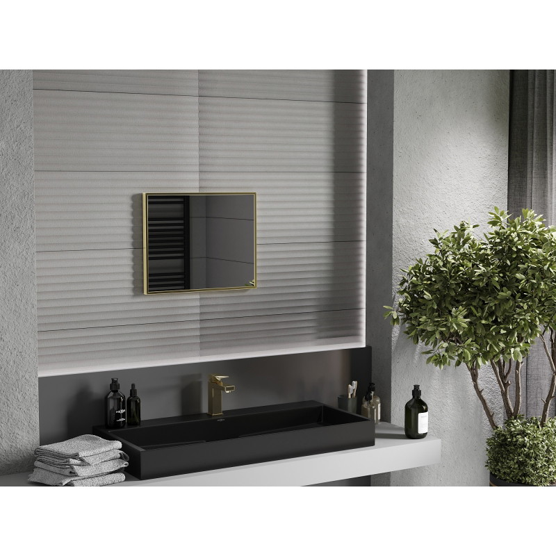 Mexen Loft ristkülikukujuline vannitoa peegel 50 x 40 cm, kuldne raam - 9852-050-040-000-50