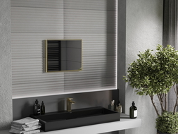 Mexen Loft rechteckiger Badezimmerspiegel 50 x 40 cm, goldener Rahmen - 9852-050-040-000-50
