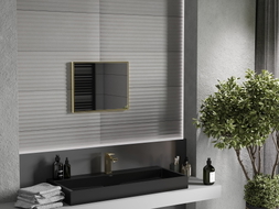 Mexen Loft ristkülikukujuline vannitoa peegel 50 x 40 cm, kuldne raam - 9852-050-040-000-50