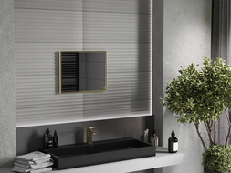 Mexen Loft taisnstūra vannas istabas spogulis 50 x 40 cm, zelta rāmis - 9852-050-040-000-50