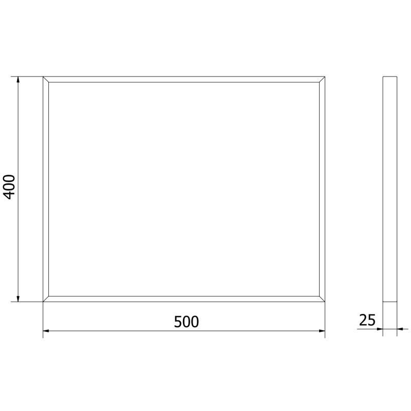 Mexen Loft ristkülikukujuline vannitoa peegel 50 x 40 cm, must raam - 9852-050-040-000-70