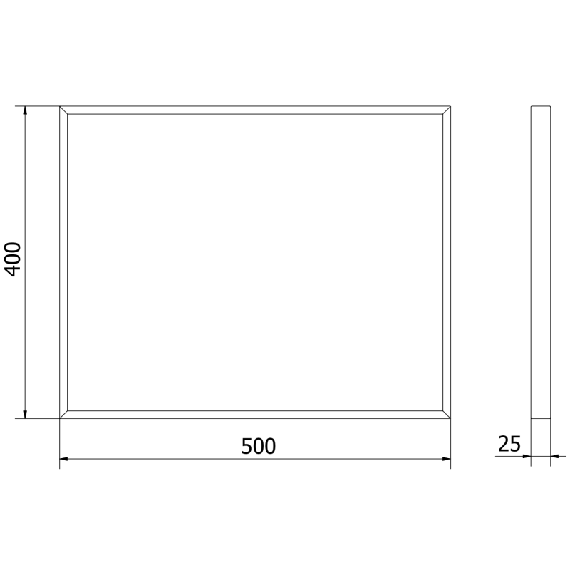 Mexen Loft specchio da bagno rettangolare 50 x 40 cm, cornice nera - 9852-050-040-000-70