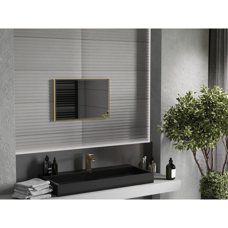 Mexen Loft ristkülikukujuline vannitoa peegel 60 x 40 cm, kuldne raam - 9852-060-040-000-50