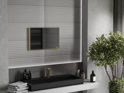 Mexen Loft rectangular bathroom mirror 60 x 40 cm, gold frame - 9852-060-040-000-50