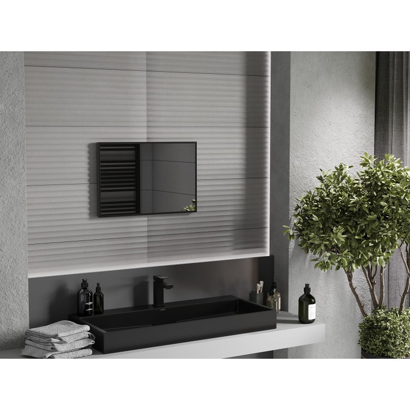 Mexen Loft specchio da bagno rettangolare 60 x 40 cm, cornice nera - 9852-060-040-000-70