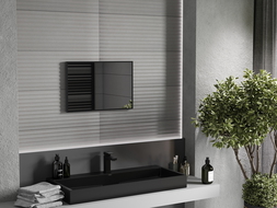 Mexen Loft espejo de baño rectangular 60 x 40 cm, marco negro - 9852-060-040-000-70
