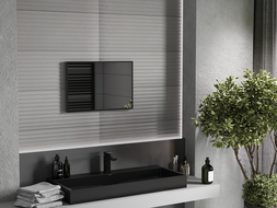 Mexen Loft kylpyhuoneen suorakulmainen peili 60 x 40 cm, musta kehys - 9852-060-040-000-70