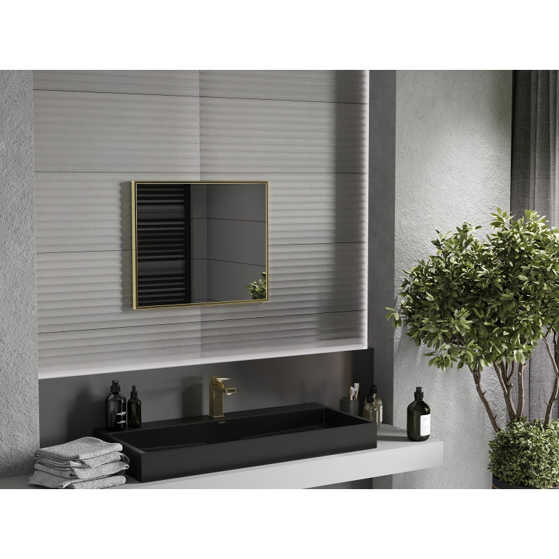 Mexen Loft rechthoekige badkamer spiegel 60 x 50 cm, gouden frame - 9852-060-050-000-50