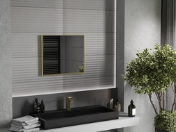 Mexen Loft lustro łazienkowe prostokątne 60 x 50 cm, rama złota - 9852-060-050-000-50