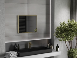 Mexen Loft pravokutno ogledalo za kupaonicu 60 x 50 cm, zlatni okvir - 9852-060-050-000-50