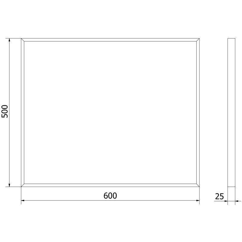 Mexen Loft espejo de baño rectangular 60 x 50 cm, marco dorado - 9852-060-050-000-50