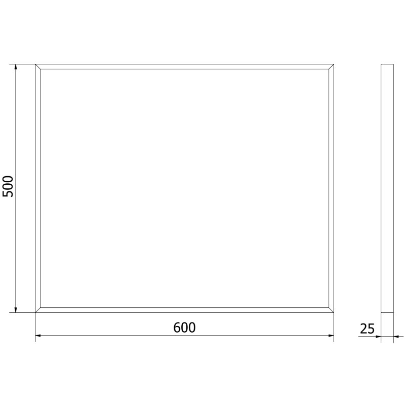 Mexen Loft rechthoekige badkamer spiegel 60 x 50 cm, gouden frame - 9852-060-050-000-50