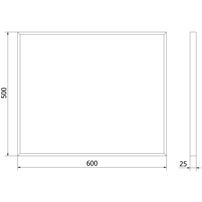 Mexen Loft lustro łazienkowe prostokątne 60 x 50 cm, rama czarna - 9852-060-050-000-70