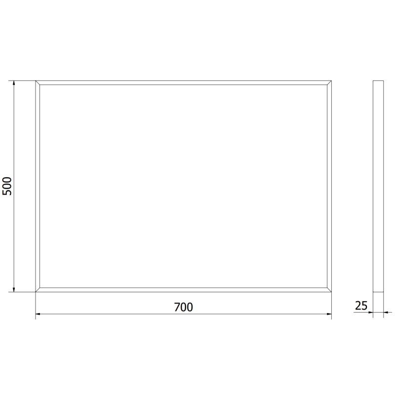 Mexen Loft ristkülikukujuline vannitoa peegel 70 x 50 cm, kuldne raam - 9852-070-050-000-50