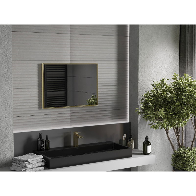 Mexen Loft specchio bagno rettangolare 70 x 50 cm, cornice dorata - 9852-070-050-000-50