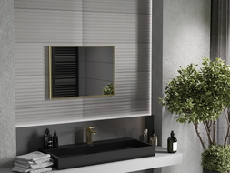 Mexen Loft lustro łazienkowe prostokątne 70 x 50 cm, rama złota - 9852-070-050-000-50