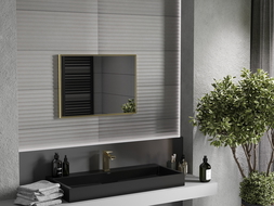Mexen Loft rechteckiger Badezimmerspiegel 70 x 50 cm, goldener Rahmen - 9852-070-050-000-50