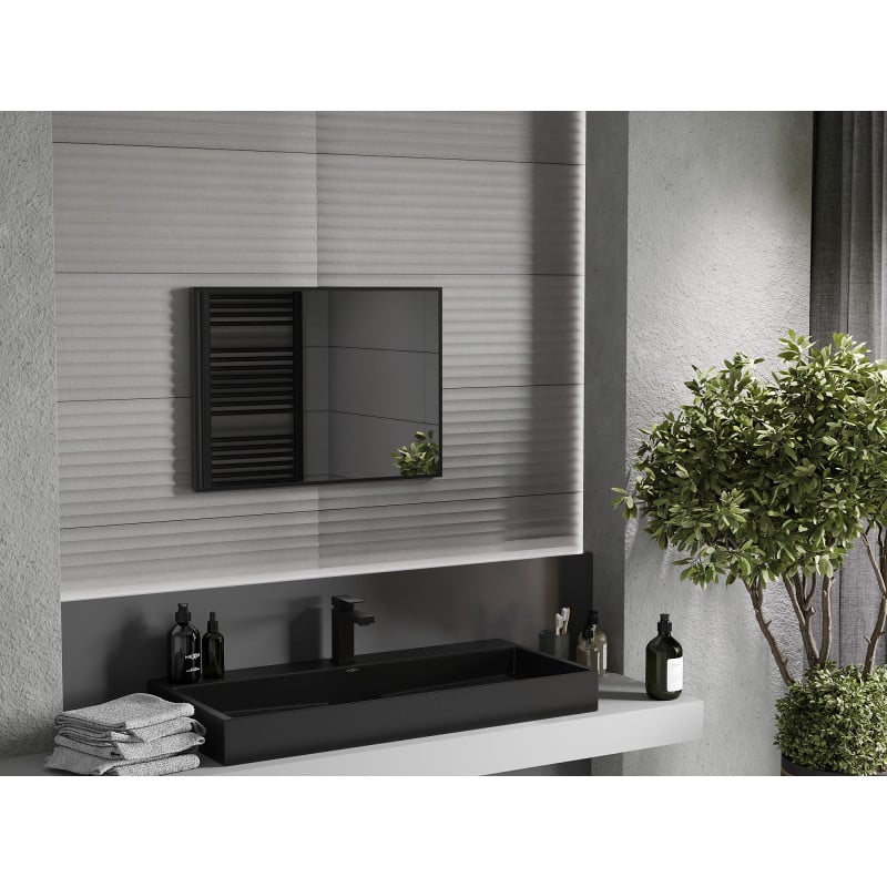 Mexen Loft lustro łazienkowe prostokątne 70 x 50 cm, rama czarna - 9852-070-050-000-70