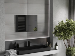 Mexen Loft rechteckiger Badezimmerspiegel 70 x 50 cm, schwarzer Rahmen - 9852-070-050-000-70
