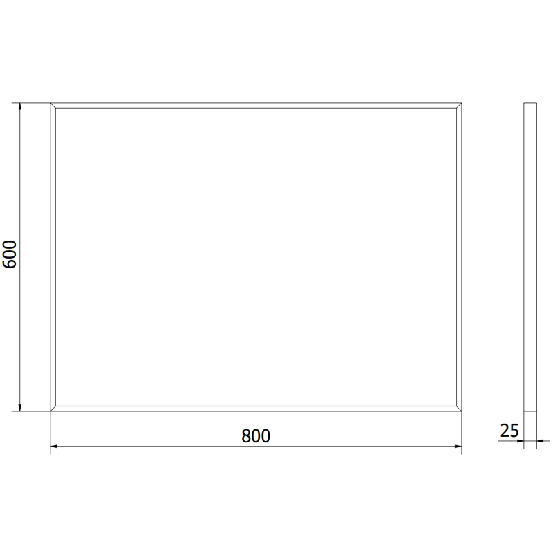 Mexen Loft specchio da bagno rettangolare 80 x 60 cm, cornice dorata - 9852-080-060-000-50