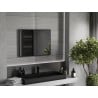 Mexen Loft rechteckiger Badezimmerspiegel 80 x 60 cm, schwarzer Rahmen - 9852-080-060-000-70