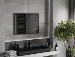 Mexen Loft rechteckiger Badezimmerspiegel 80 x 60 cm, schwarzer Rahmen - 9852-080-060-000-70