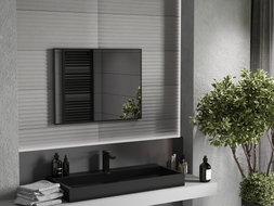 Mexen Loft ristkülikukujuline vannitoa peegel 80 x 60 cm, must raam - 9852-080-060-000-70