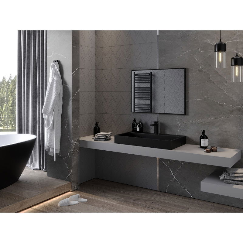 Mexen Loft rechteckiger Badezimmerspiegel 80 x 60 cm, schwarzer Rahmen - 9852-080-060-000-70