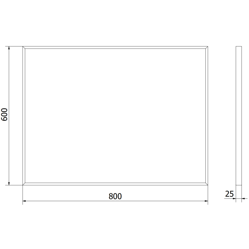 Mexen Loft lustro łazienkowe prostokątne 80 x 60 cm, rama czarna - 9852-080-060-000-70