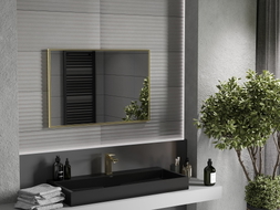 Mexen Loft pravokutno kupaonsko ogledalo 90 x 60 cm, zlatni okvir - 9852-090-060-000-50