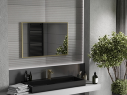 Mexen Loft specchio da bagno rettangolare 90 x 60 cm, cornice dorata - 9852-090-060-000-50