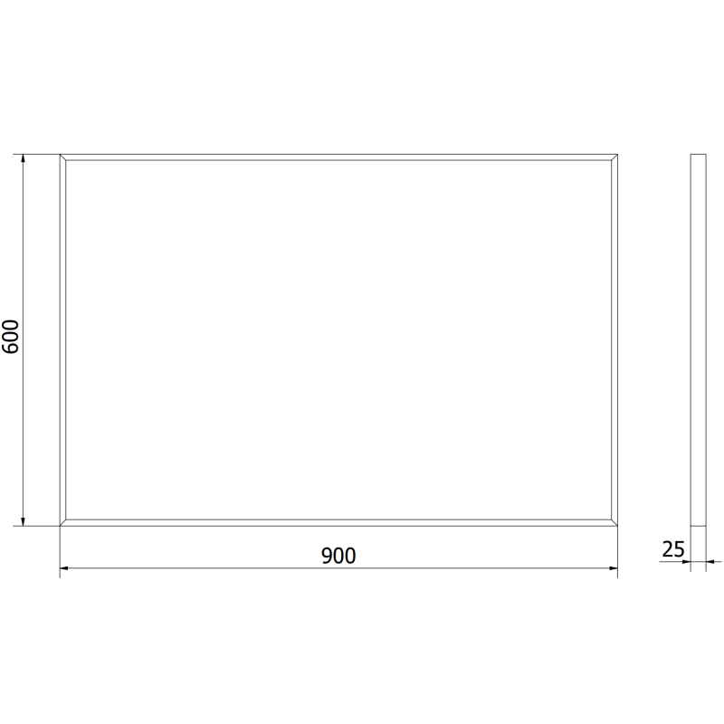 Mexen Loft lustro łazienkowe prostokątne 90 x 60 cm, rama czarna - 9852-090-060-000-70