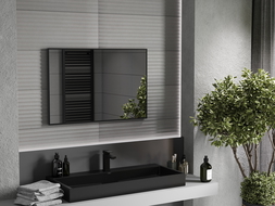 Mexen Loft ορθογώνιος καθρέπτης μπάνιου 90 x 60 εκ., μαύρο πλαίσιο - 9852-090-060-000-70