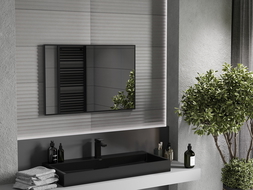 Mexen Loft rechteckiger Badezimmerspiegel 90 x 60 cm, schwarzer Rahmen - 9852-090-060-000-70