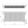 Mexen CV33 plaatradiator 400 x 900 mm, onderste aansluiting, 1520 W, antraciet - W633-040-090-66