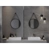 Mexen String rundes Badezimmerspiegel 50 cm, schwarzer Rahmen - 9854-050-050-000-70