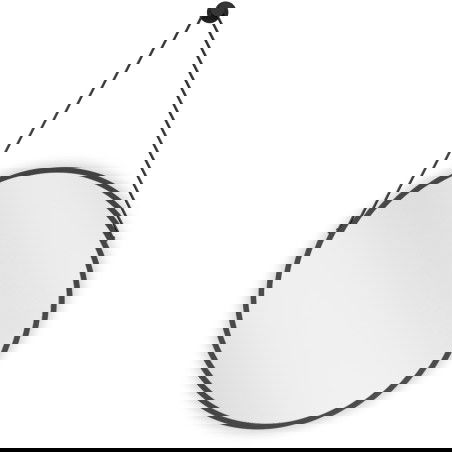 Mexen String pyöreä kylpyhuoneen peili 50 cm, musta kehys - 9854-050-050-000-70