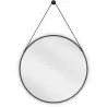 Mexen String miroir de salle de bain rond 60 cm, cadre noir - 9854-060-060-000-70