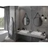 Mexen String miroir de salle de bain rond 60 cm, cadre noir - 9854-060-060-000-70