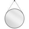 Mexen String miroir de salle de bains rond 70 cm, cadre noir - 9854-070-070-000-70