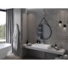 Mexen String specchio da bagno rotondo 80 cm, cornice nera - 9854-080-080-000-70