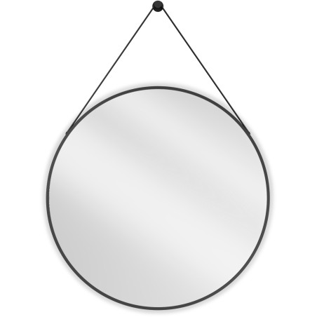 Mexen String ronde badkamerspiegel 80 cm, zwarte rand - 9854-080-080-000-70