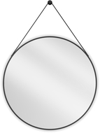 Mexen String ronde badkamer spiegel 80 cm, zwarte frame - 9854-080-080-000-70
