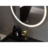 Mexen Esso specchio da bagno illuminato, rotondo 60 cm, LED 6000K, antiappannamento, cornice dorata - 9825-060-060-611-50