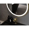 Mexen Esso espejo de baño iluminado, redondo 100 cm, LED 6000K, antivaho, marco dorado - 9825-100-100-611-50