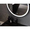Mexen Esso beleuchteter Badezimmer-Spiegel, rund 90 cm, LED 6000K, Antibeschlag, schwarzer Rahmen - 9825-090-090-611-70