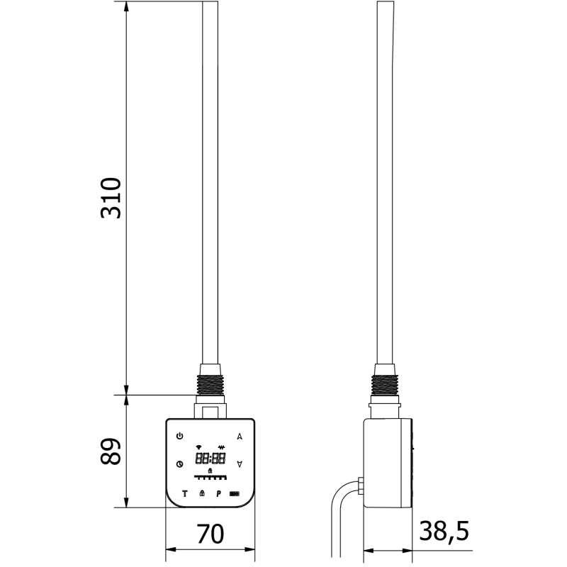 Mexen FA-F ηλεκτρική αντίσταση με Wi-Fi, 300 W, μαύρη - W953-0300-70