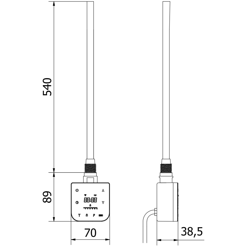 Mexen FA-F elemento riscaldante elettrico con Wi-Fi, 600 W, nero - W953-0600-70
